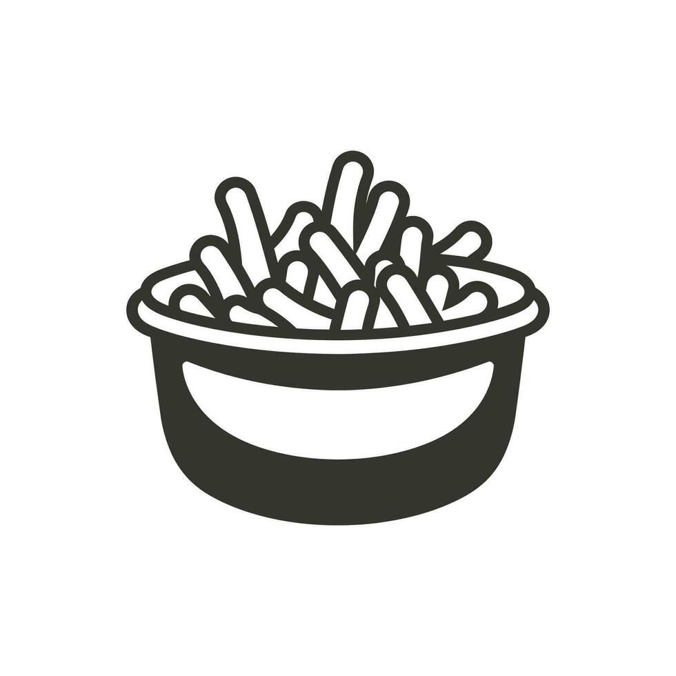 poutine icono en blanco antecedentes - sencillo vector ilustración