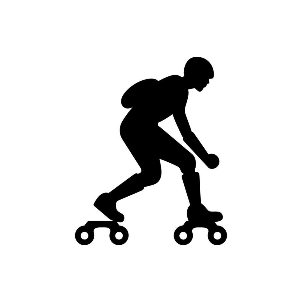 Rollerskating Icon on White Background - Simple Vector Illustration