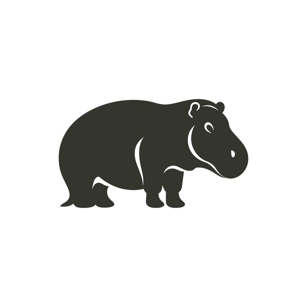 Hippopotamus Icon on White Background - Simple Vector Illustration