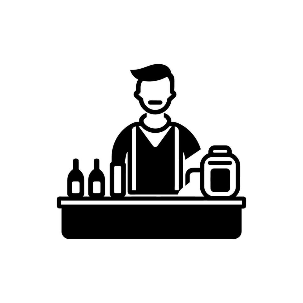 Soda Vendor Icon on White Background - Simple Vector Illustration