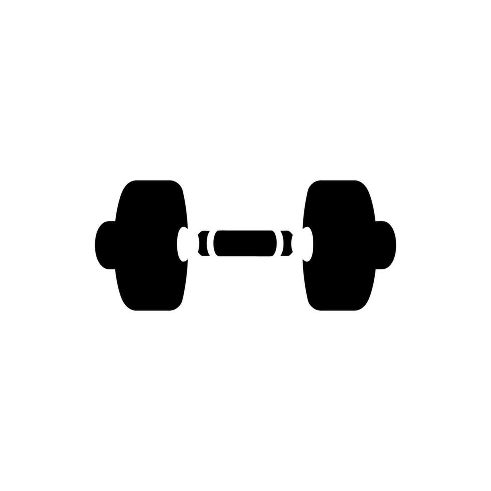 Dumbbell Icon on White Background - Simple Vector Illustration