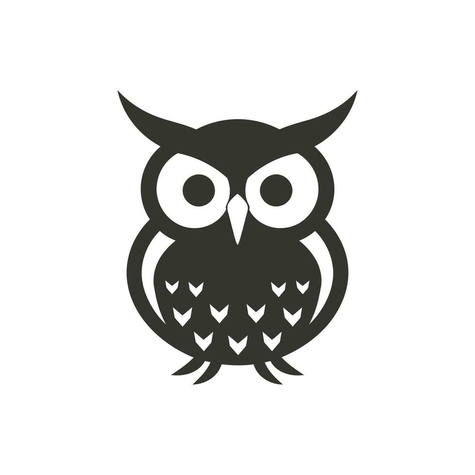 búho pájaro icono en blanco antecedentes - sencillo vector ilustración