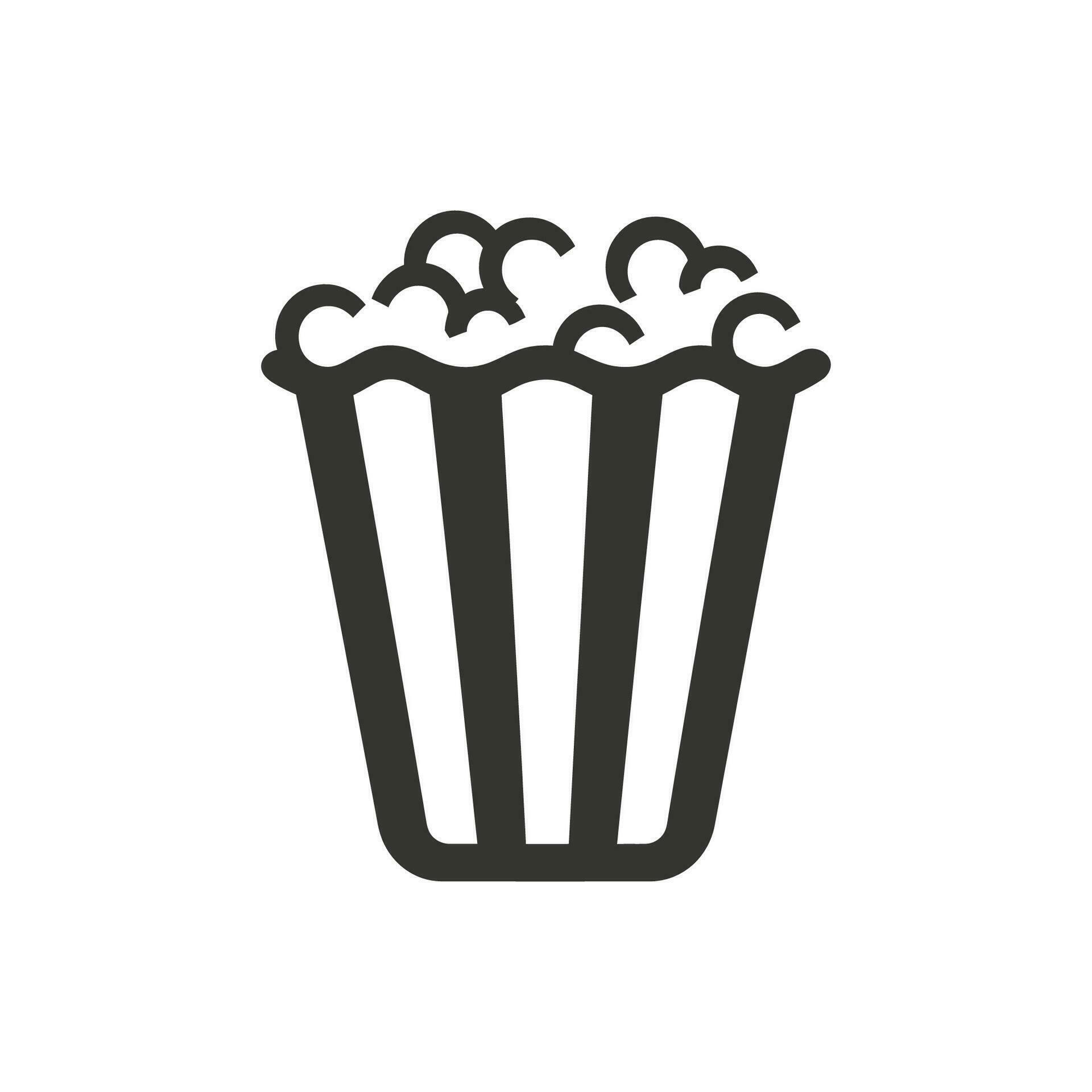 Popcorn Bucket Icon on White Background Simple Vector Illustration