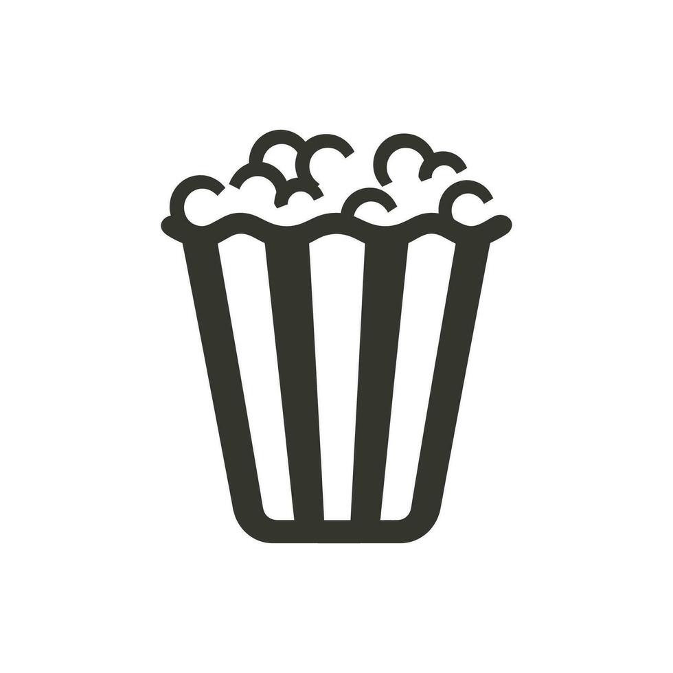 Popcorn Bucket Icon on White Background - Simple Vector Illustration