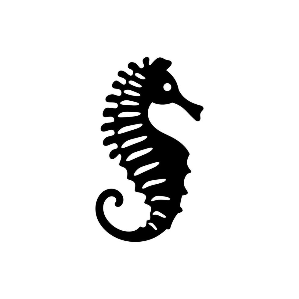 Seahorse Icon on White Background - Simple Vector Illustration