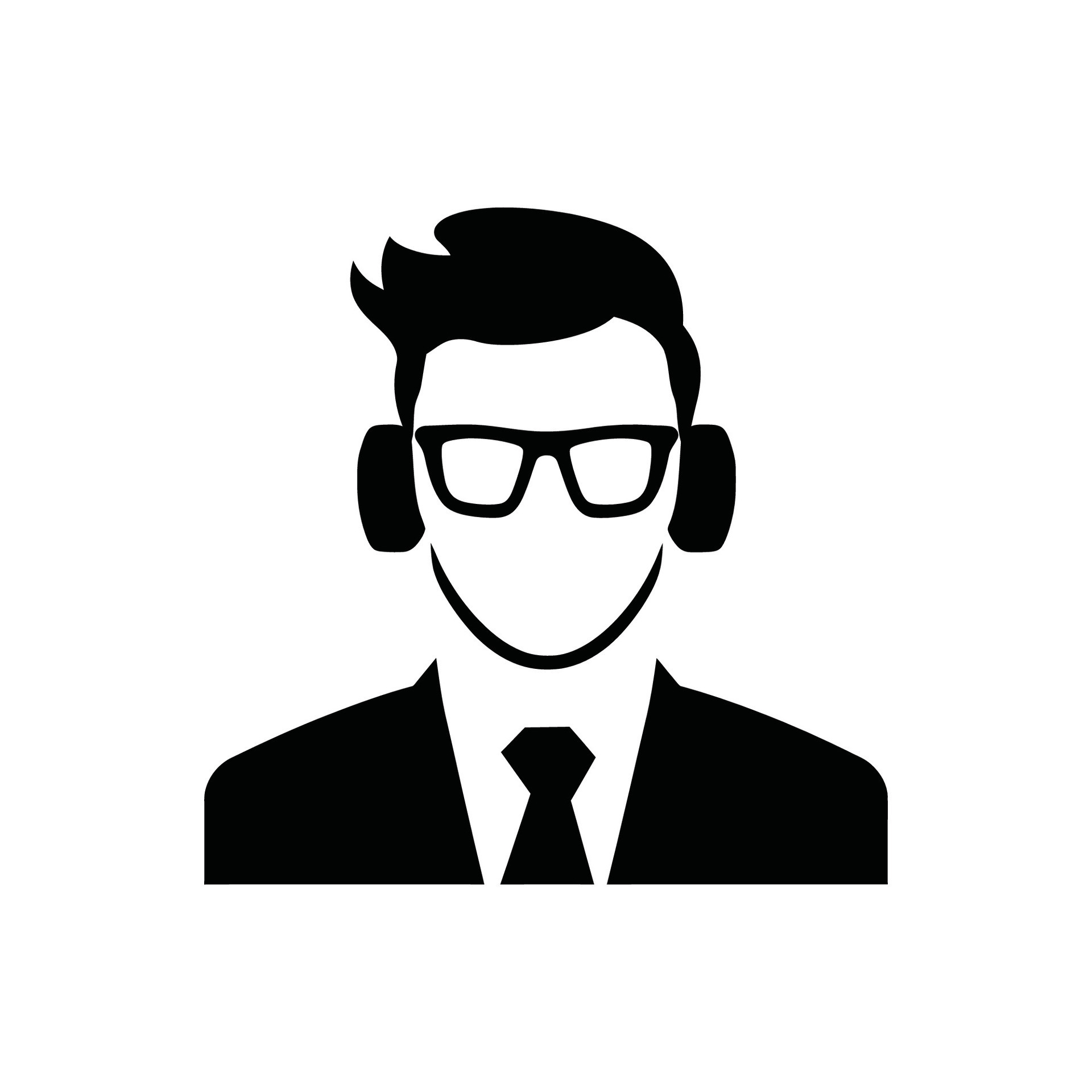 Broadcast Journalist Icon on White Background Simple Vector