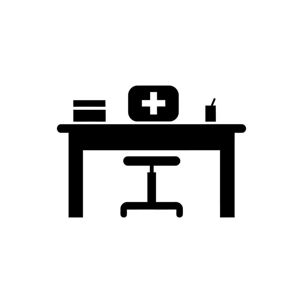 enfermero escritorio icono en blanco antecedentes vector