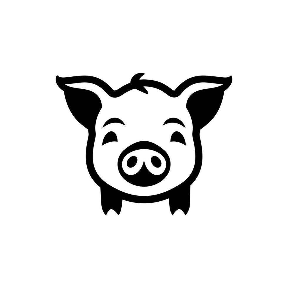 Small pig icon isolated on white background vector