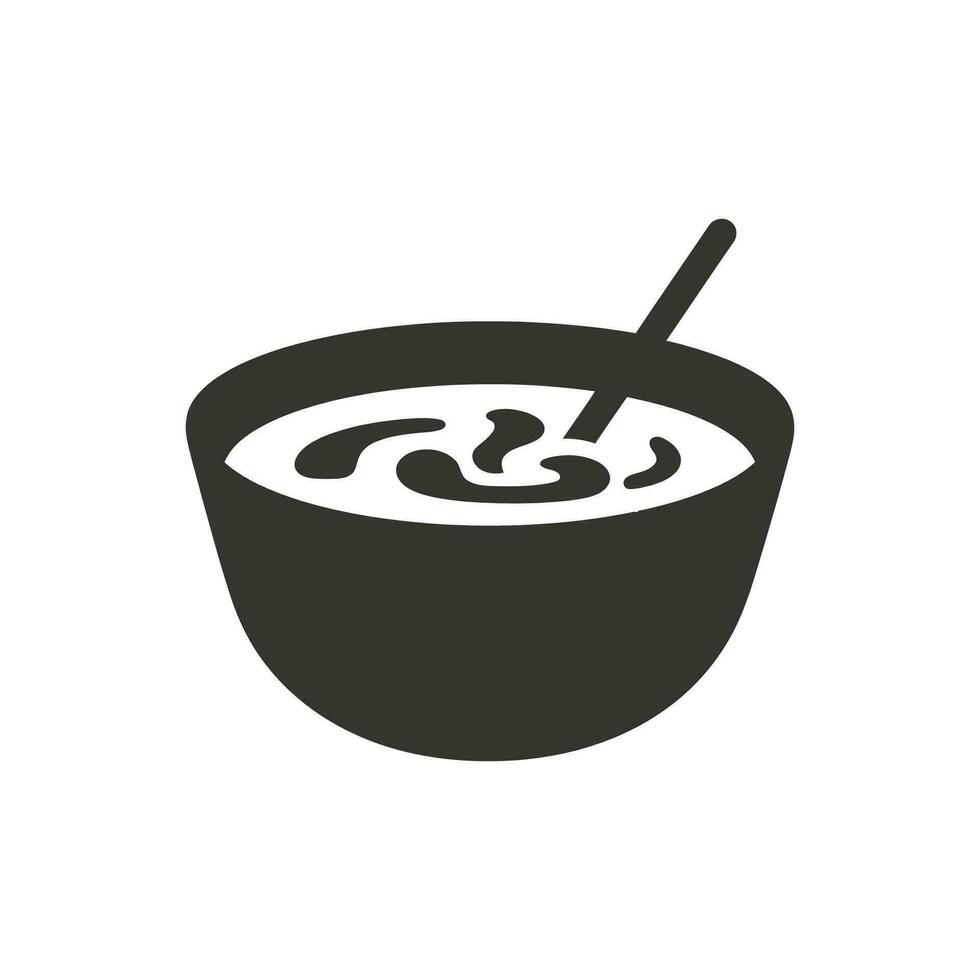 Miso Soup Icon on White Background - Simple Vector Illustration