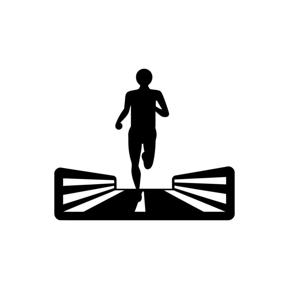 maratón ruta icono en blanco antecedentes - sencillo vector ilustración