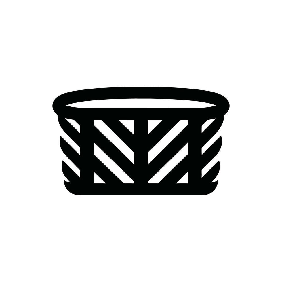 Basket Weaving Icon on White Background - Simple Vector Illustration