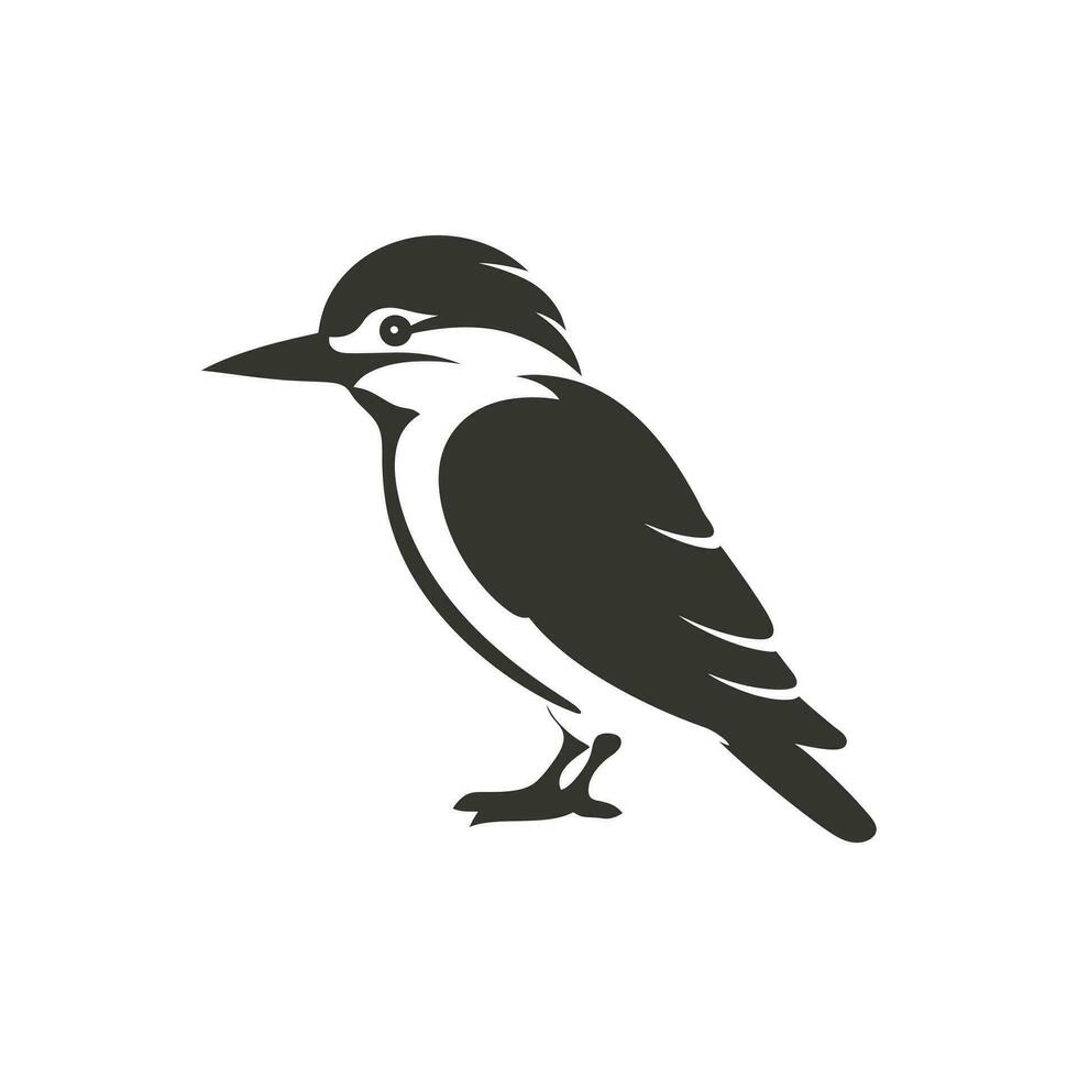 Kookaburra pájaro icono en blanco antecedentes - sencillo vector ilustración