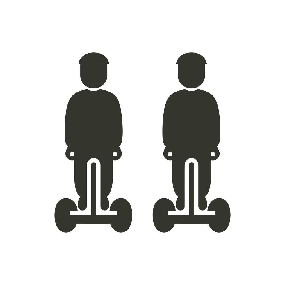 Buddies gliding on Segways Icon on White Background - Simple Vector Illustration