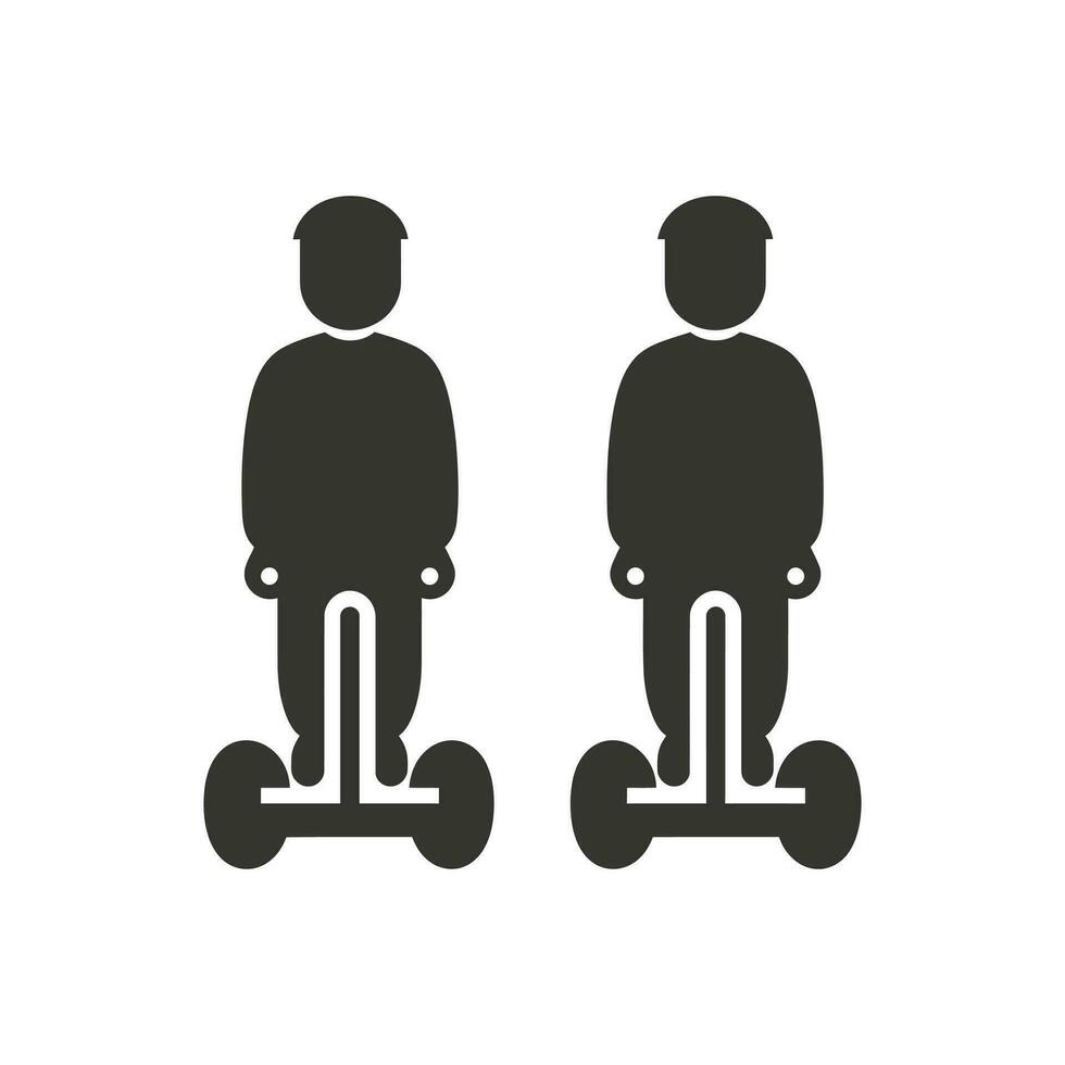 Buddies gliding on Segways Icon on White Background - Simple Vector Illustration