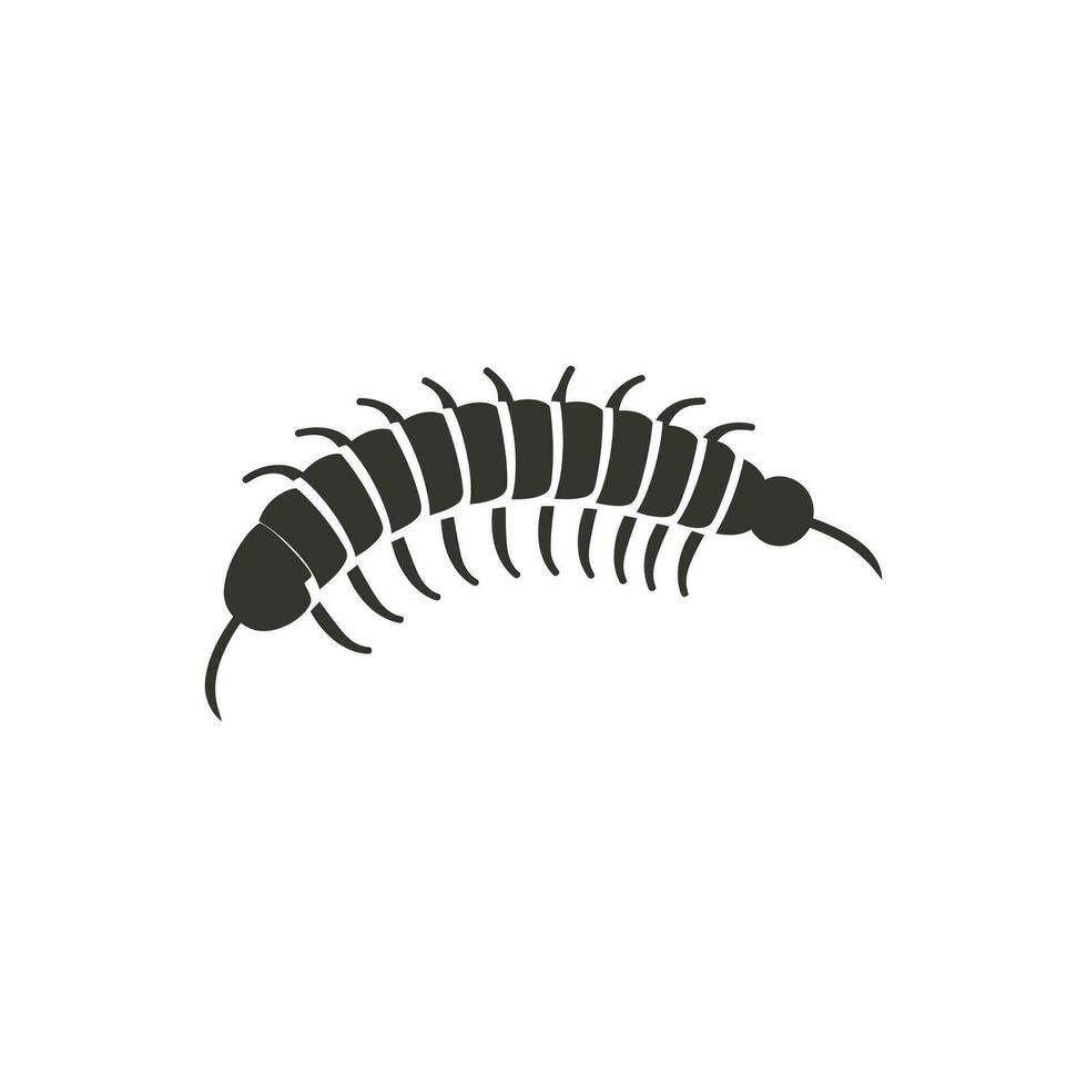 ciempiés insecto icono en blanco antecedentes - sencillo vector ilustración