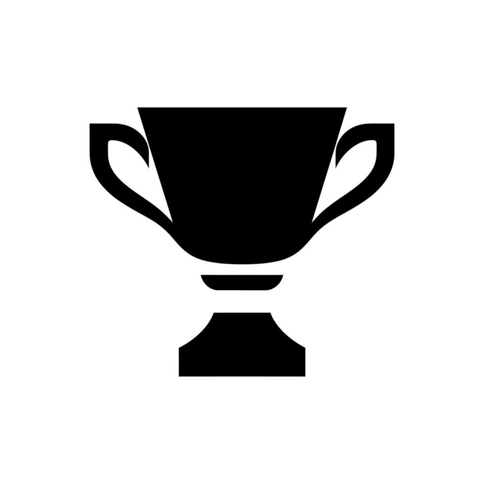 Trophy Cup Icon on White Background - Simple Vector Illustration
