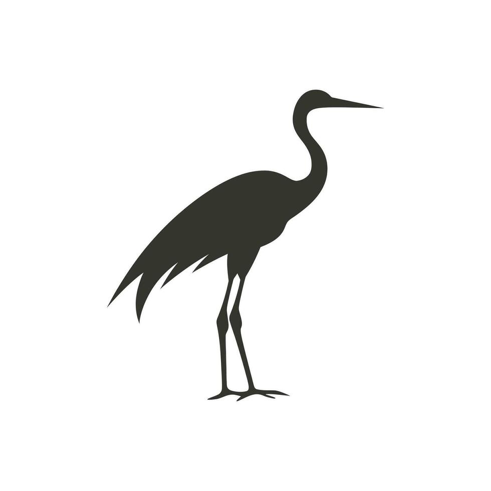 Common crane bird Icon on White Background - Simple Vector Illustration