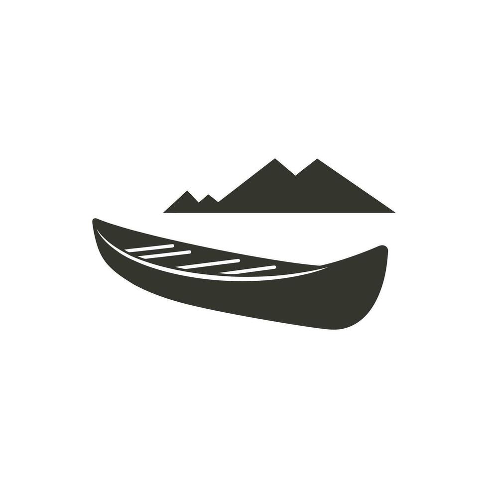 Canoe Icon on White Background - Simple Vector Illustration