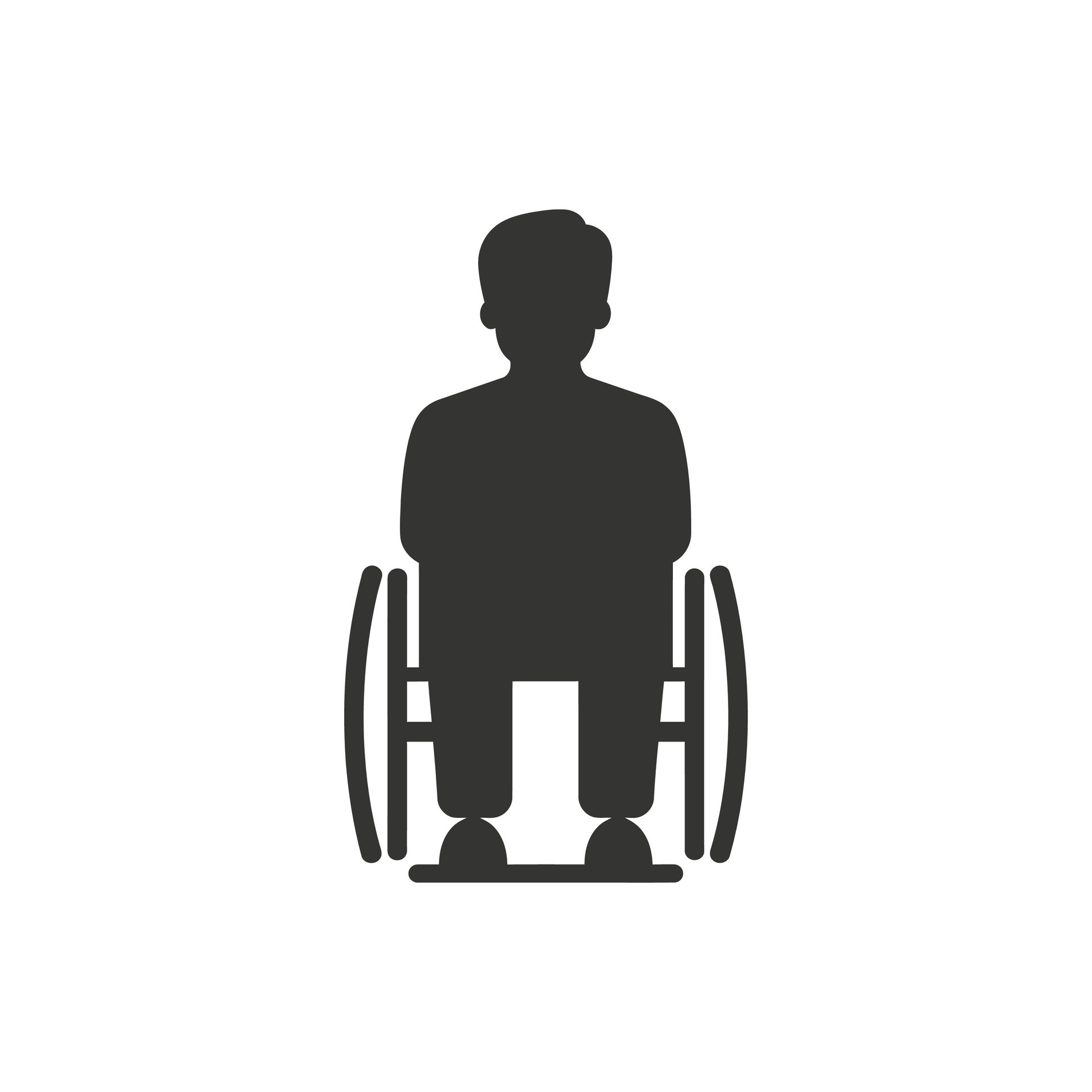 Patient in wheelchair Icon on White Background Simple Vector