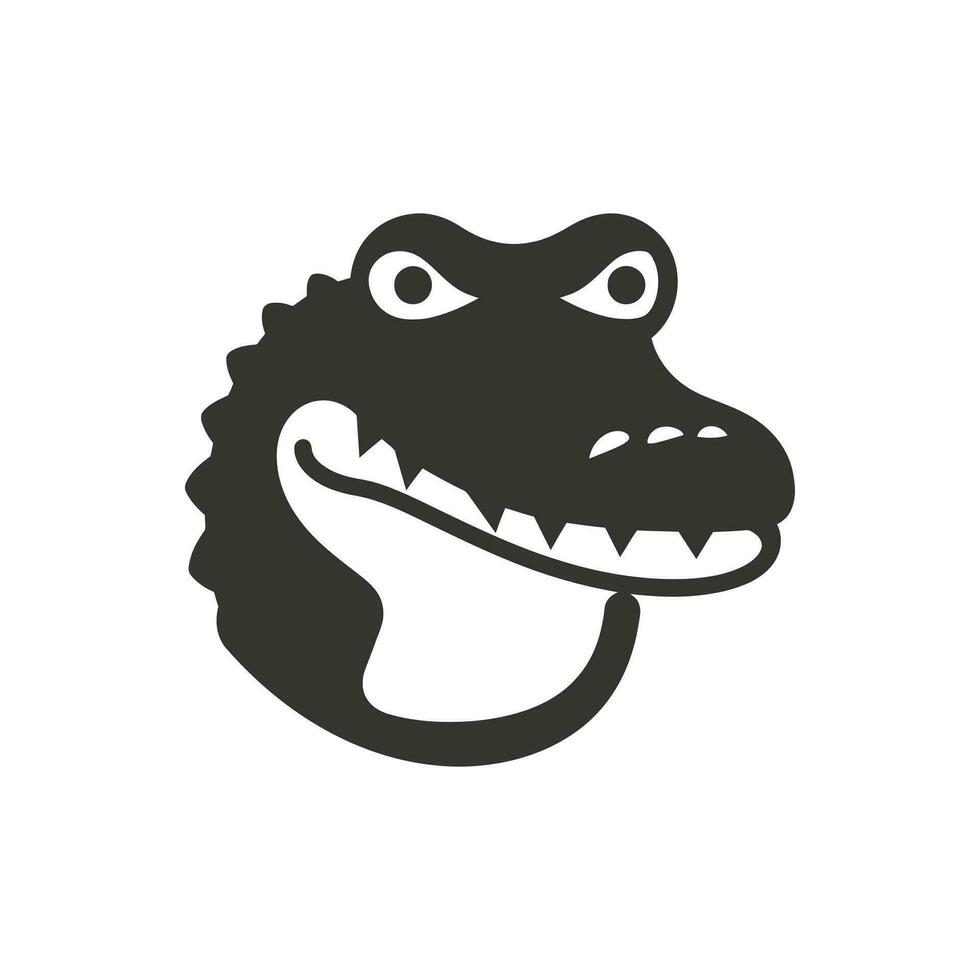 caimán icono en blanco antecedentes - sencillo vector ilustración