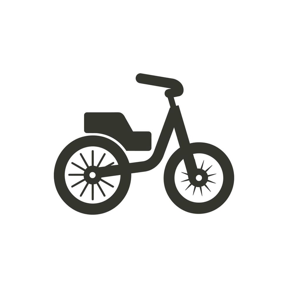 triciclo icono en blanco antecedentes - sencillo vector ilustración