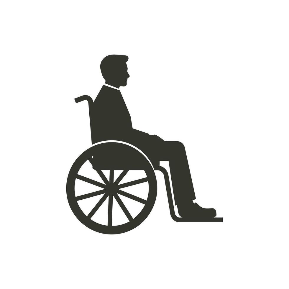 Wheelchair Icon on White Background - Simple Vector Illustration