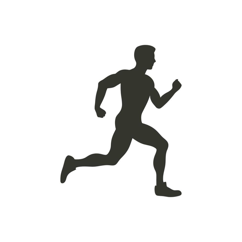 Young man sprinting Icon on White Background - Simple Vector Illustration