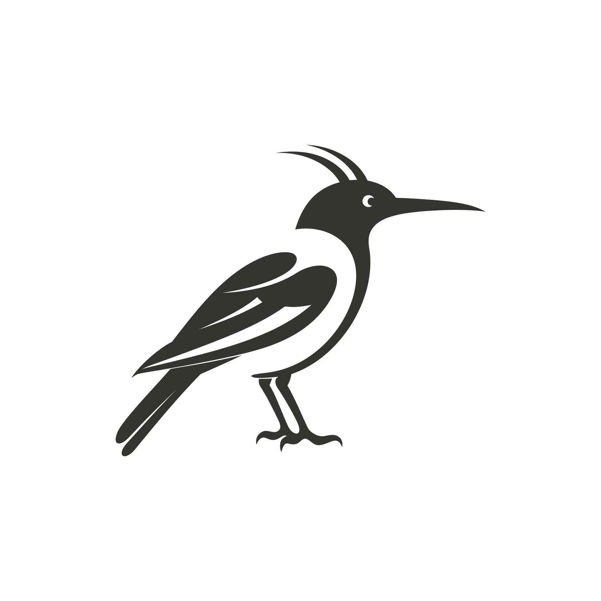 Hoopoe bird Icon on White Background Simple Vector Illustration