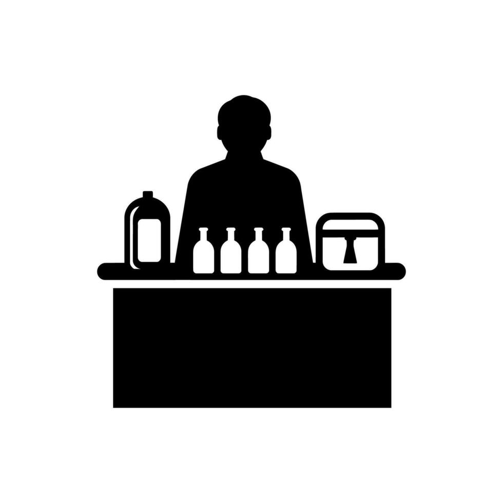 Soda Vendor Icon on White Background - Simple Vector Illustration