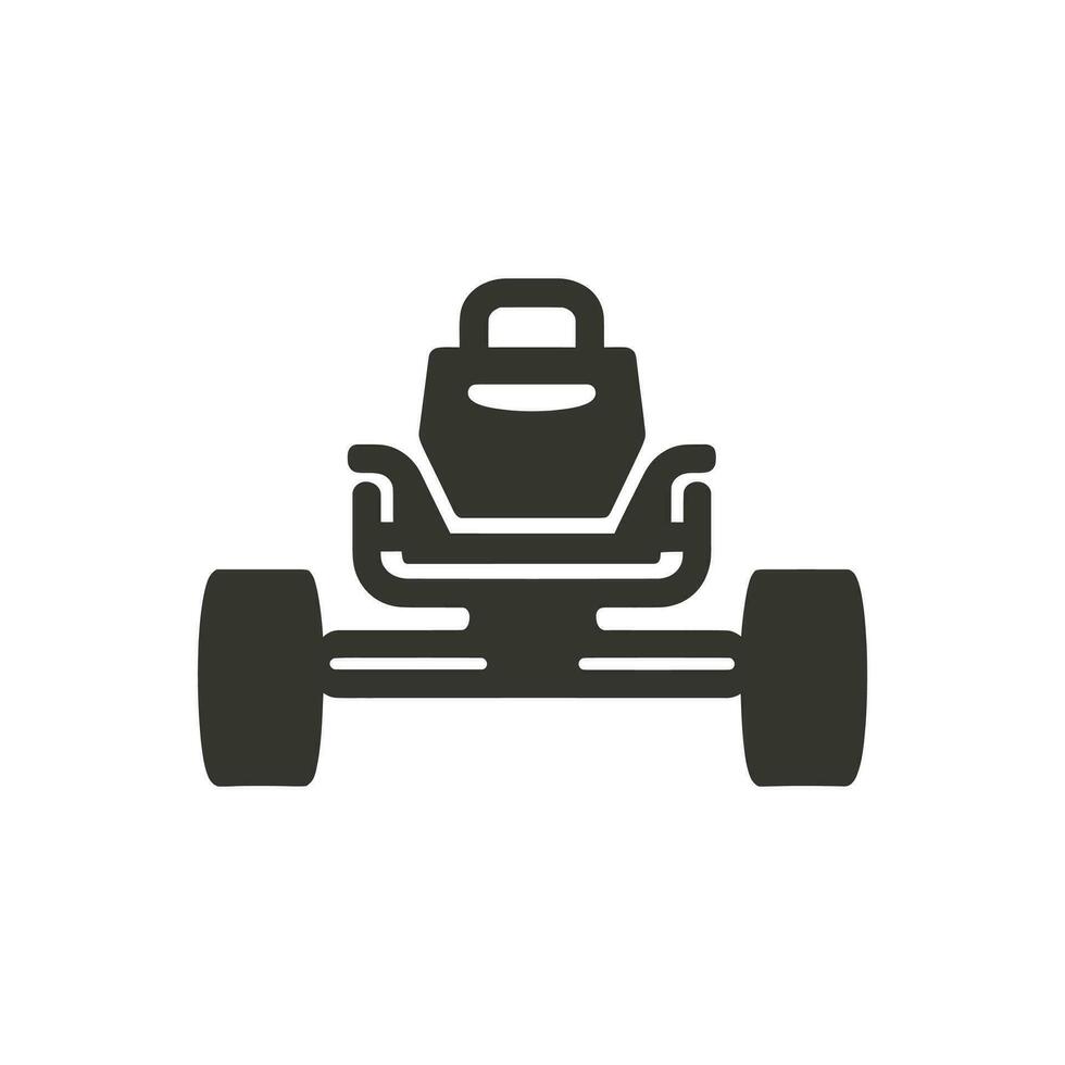 go-kart icono en blanco antecedentes - sencillo vector ilustración