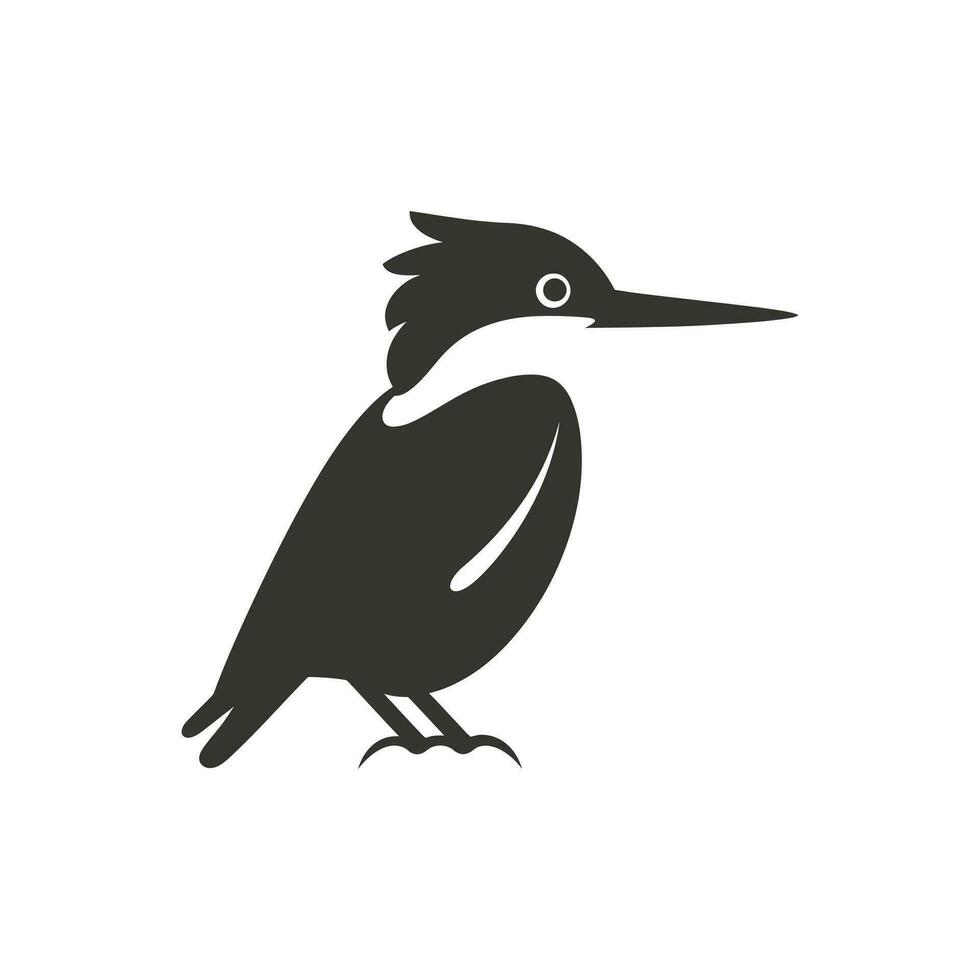 Kingfisher bird Icon on White Background - Simple Vector Illustration