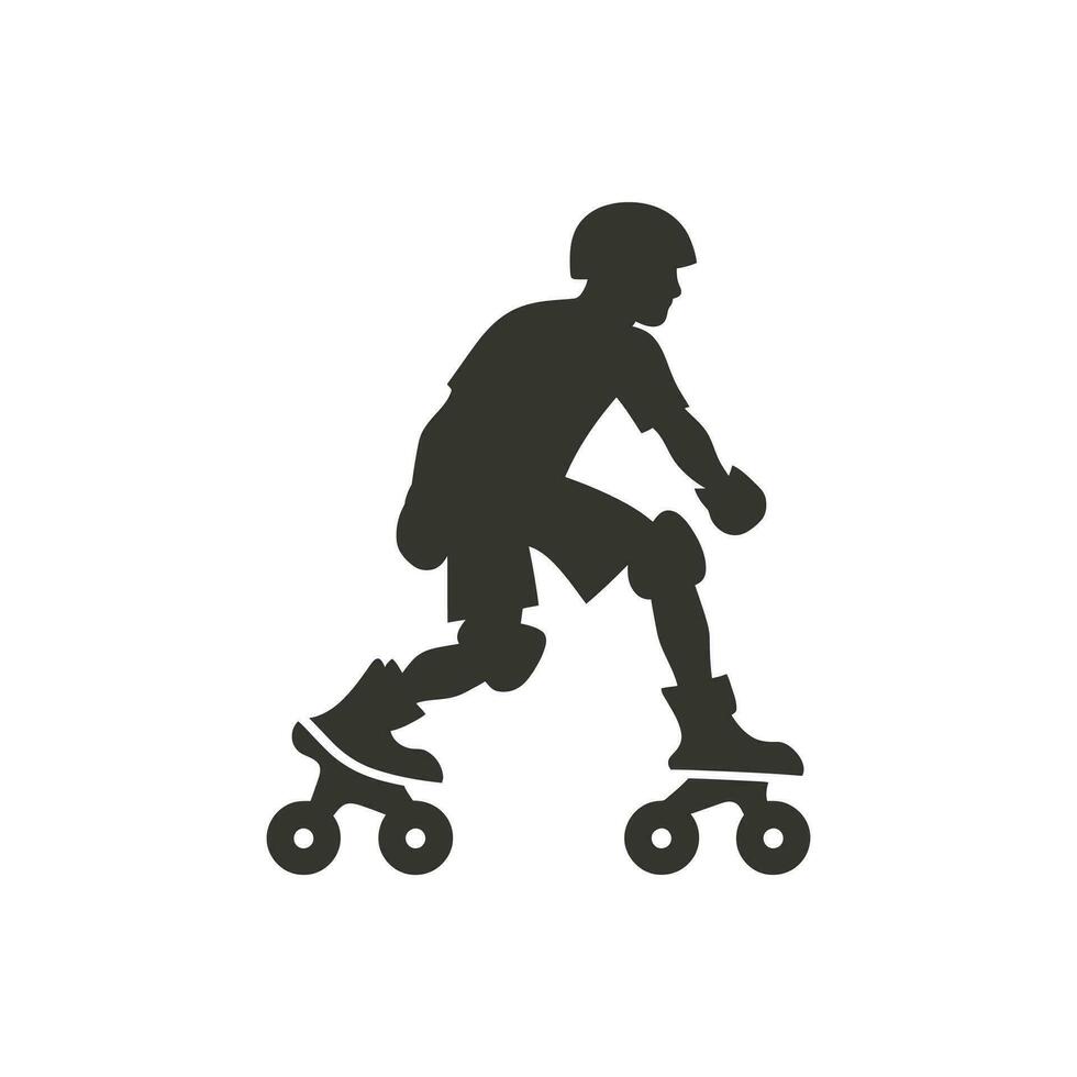 Roller skating Icon on White Background - Simple Vector Illustration