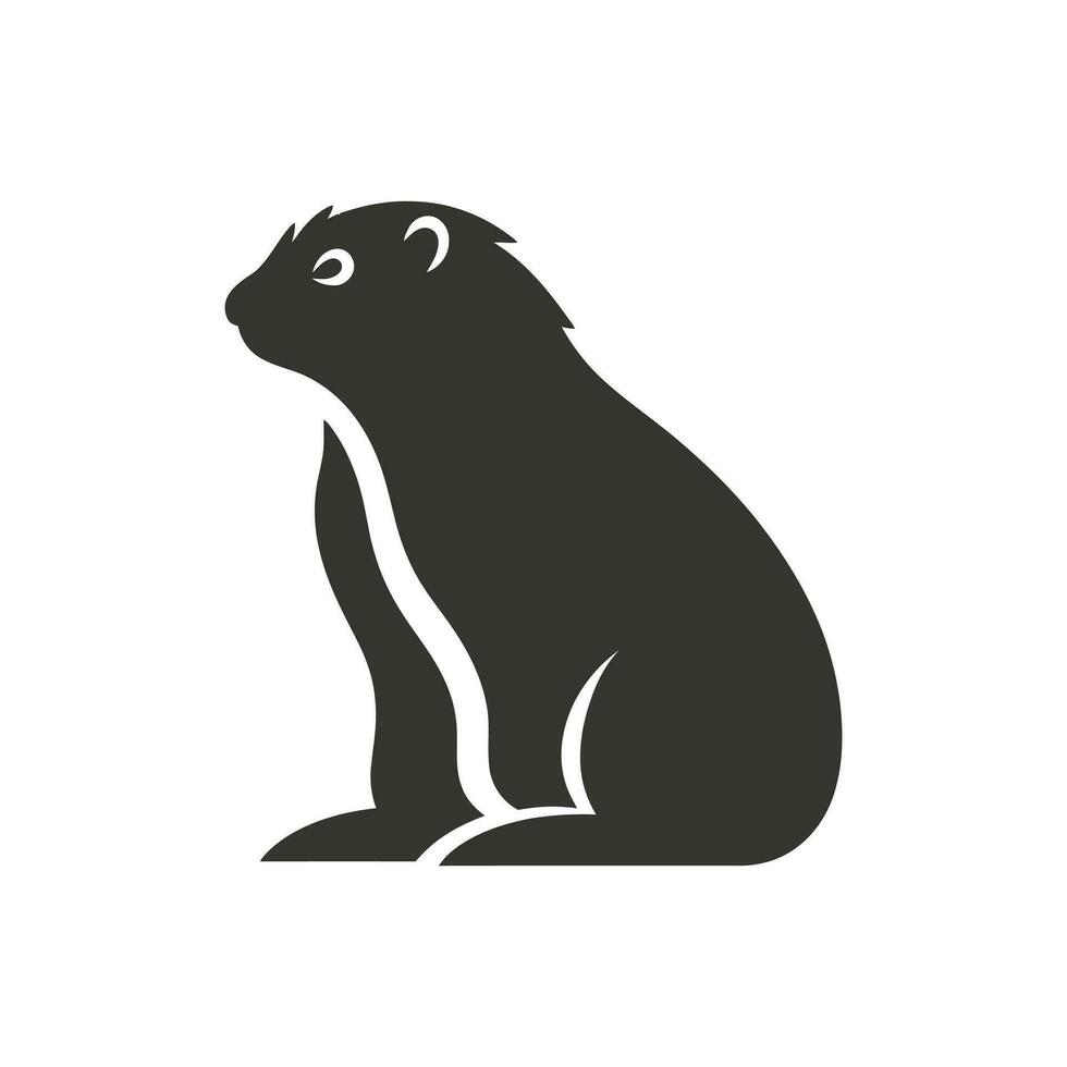 Marmot Icon on White Background - Simple Vector Illustration