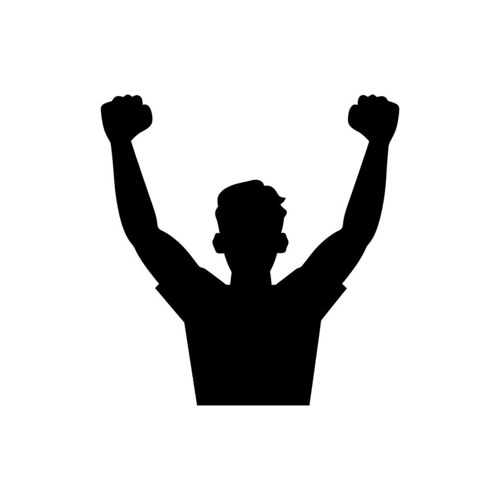 Victory Cheers Icon on White Background - Simple Vector Illustration