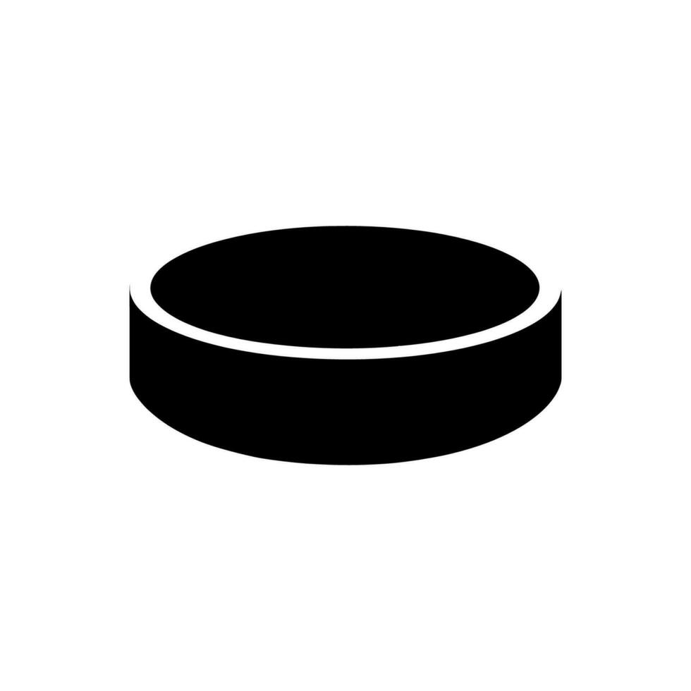 Hockey Puck Icon on White Background - Simple Vector Illustration