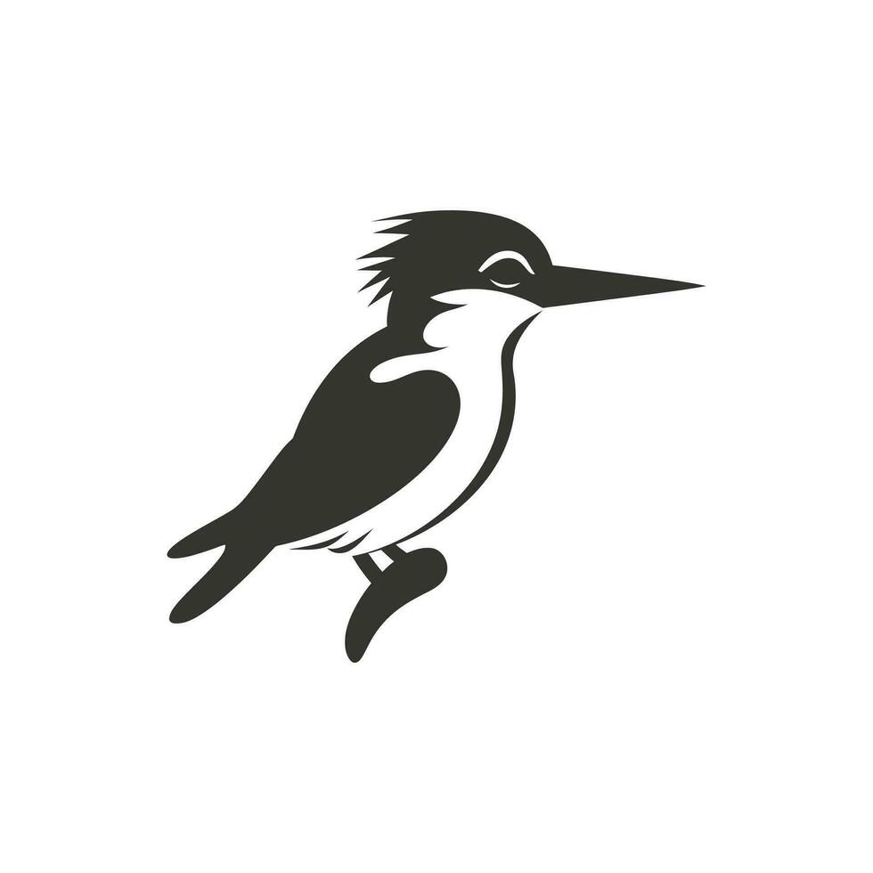 Kingfisher bird Icon on White Background - Simple Vector Illustration