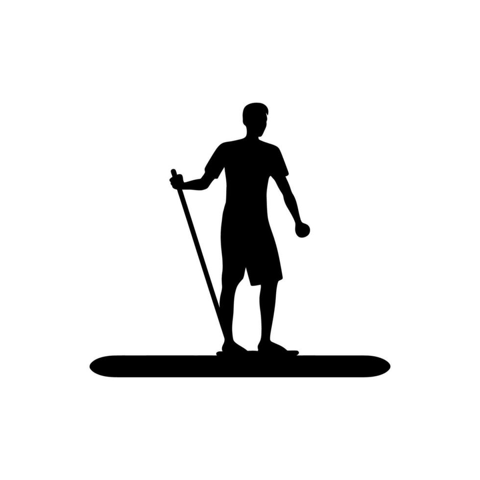 Paddleboarding Icon on White Background - Simple Vector Illustration