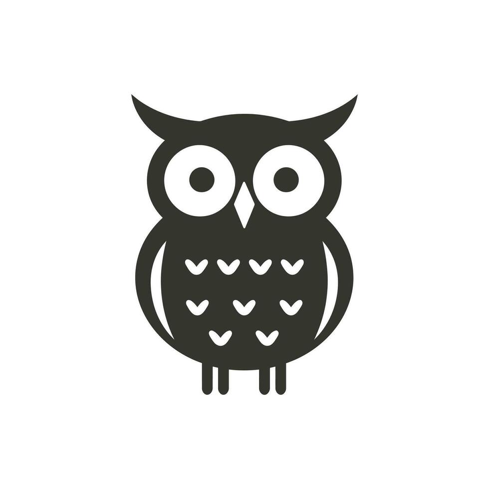 Owl Icon on White Background - Simple Vector Illustration
