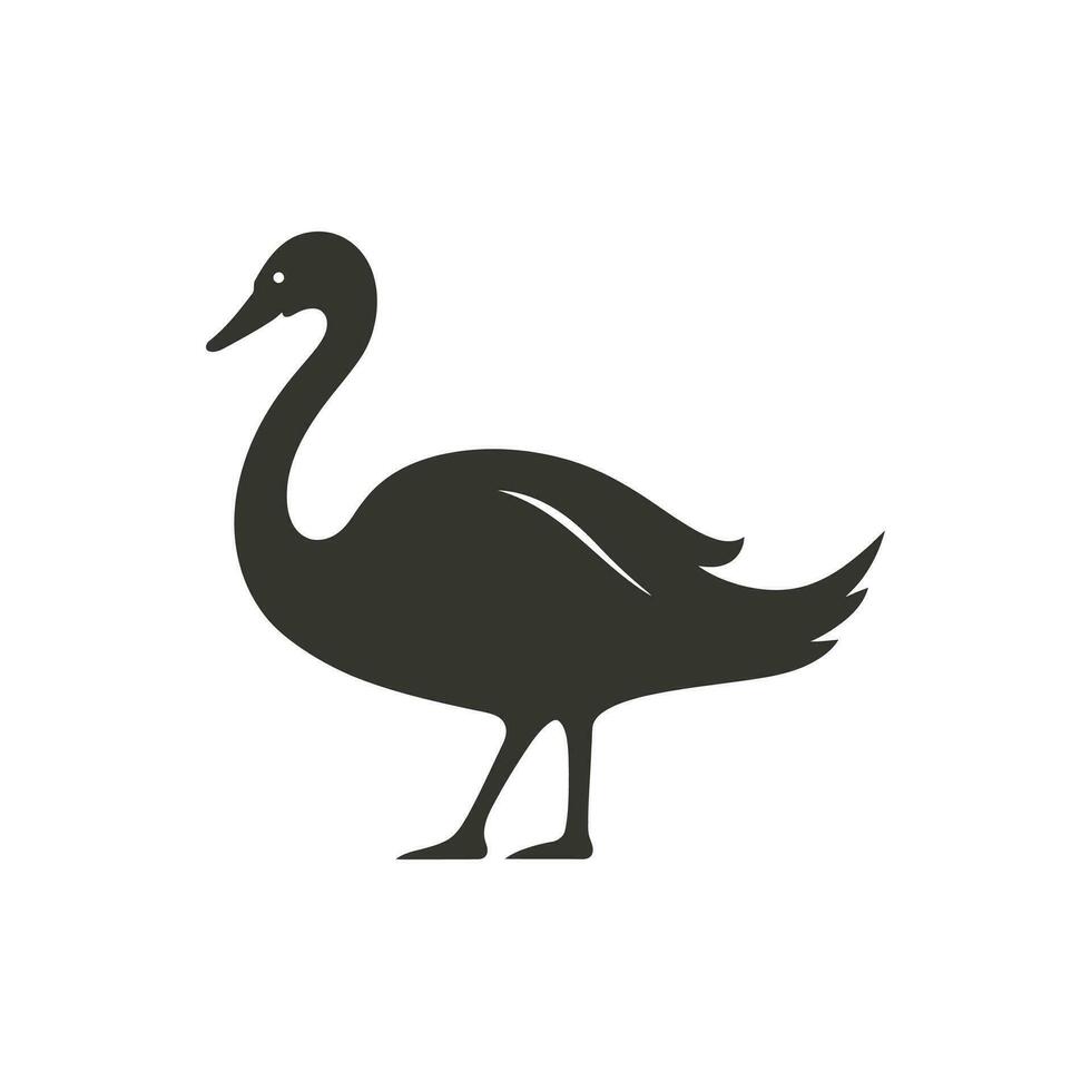 cisne pájaro icono en blanco antecedentes - sencillo vector ilustración