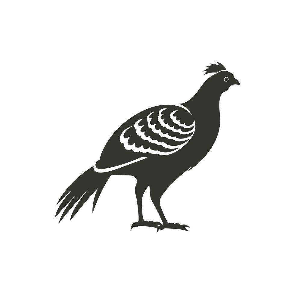 Pheasant Icon on White Background - Simple Vector Illustration