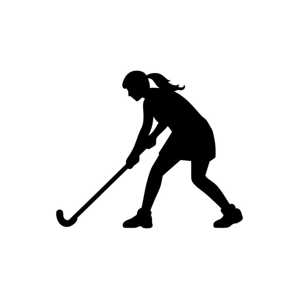 Field Hockey Icon on White Background - Simple Vector Illustration