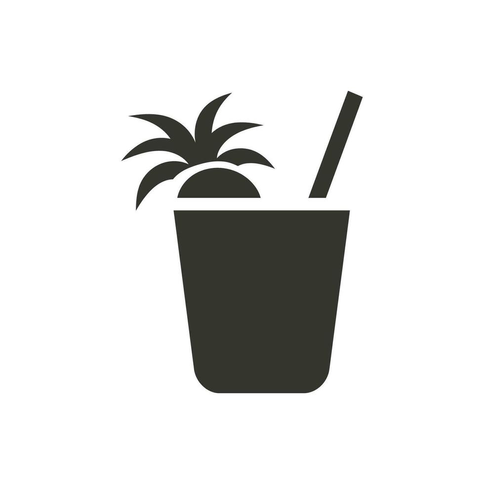 Pina Colada Icon on White Background - Simple Vector Illustration
