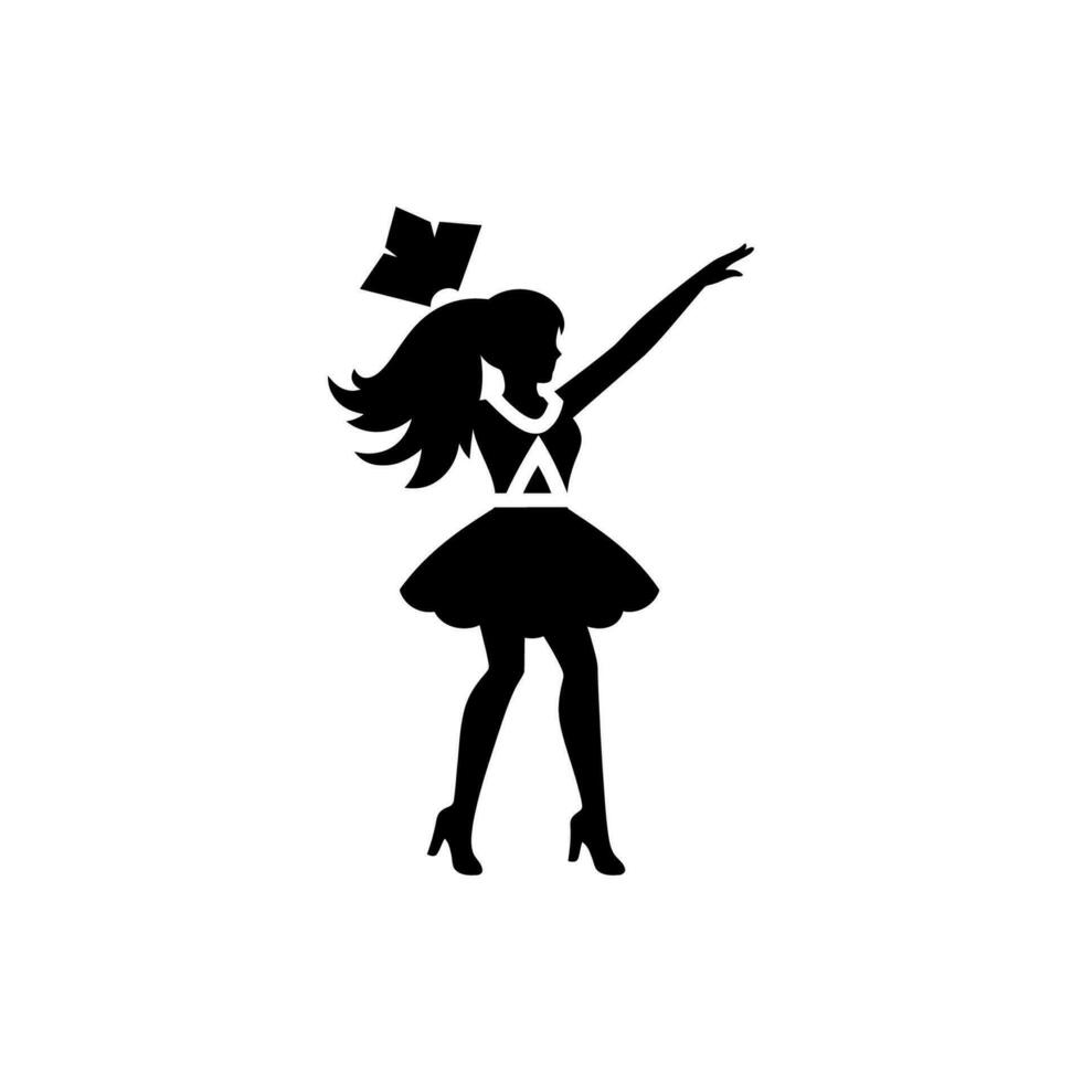 Cheerleader Icon on White Background - Simple Vector Illustration