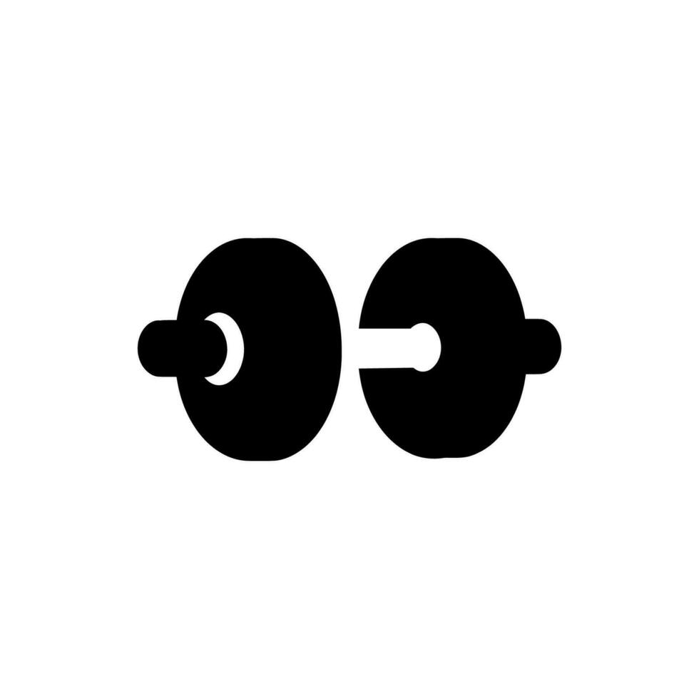 Dumbbell Icon on White Background - Simple Vector Illustration