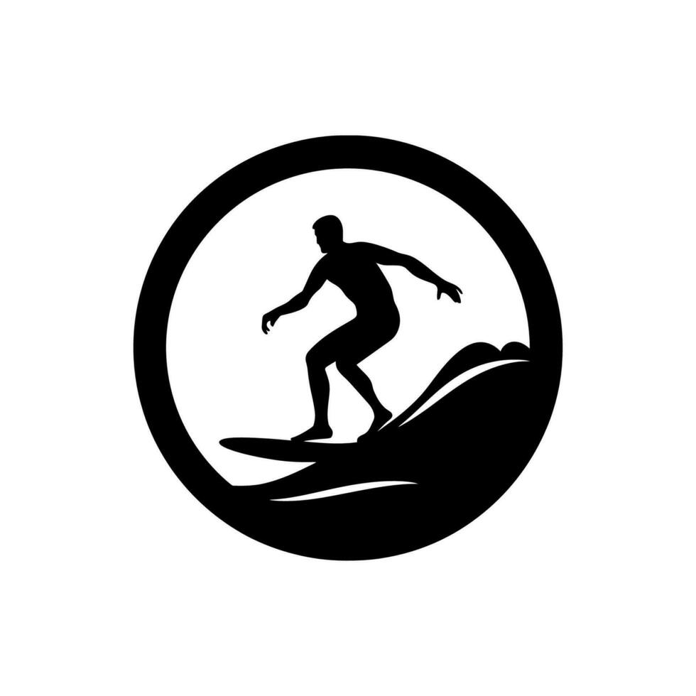 Surfing Icon on White Background - Simple Vector Illustration