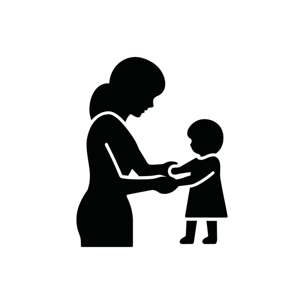 Childcare Provider Icon on White Background - Simple Vector Illustration