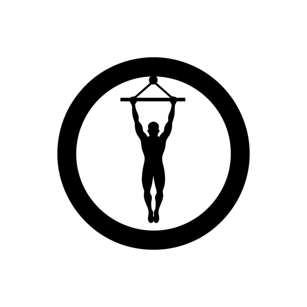 Gymnastic Rings Icon on White Background - Simple Vector Illustration