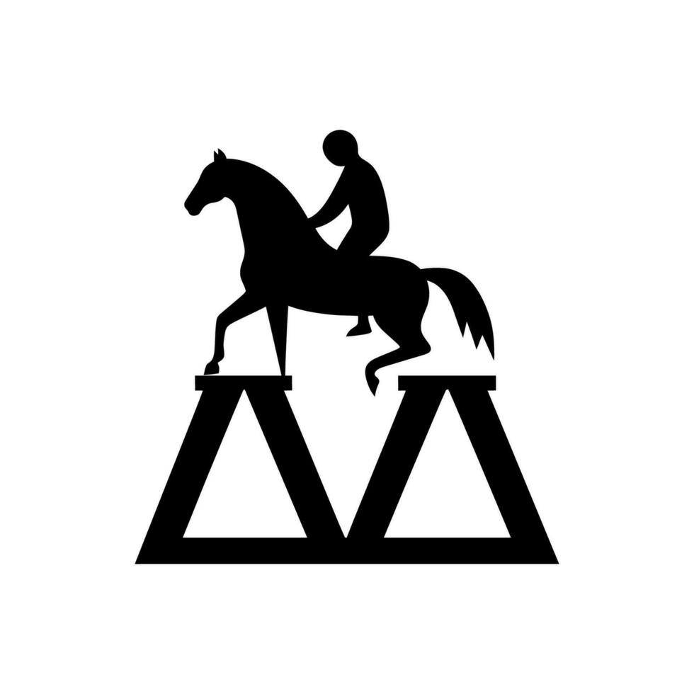 abovedado caballo icono en blanco antecedentes - sencillo vector ilustración