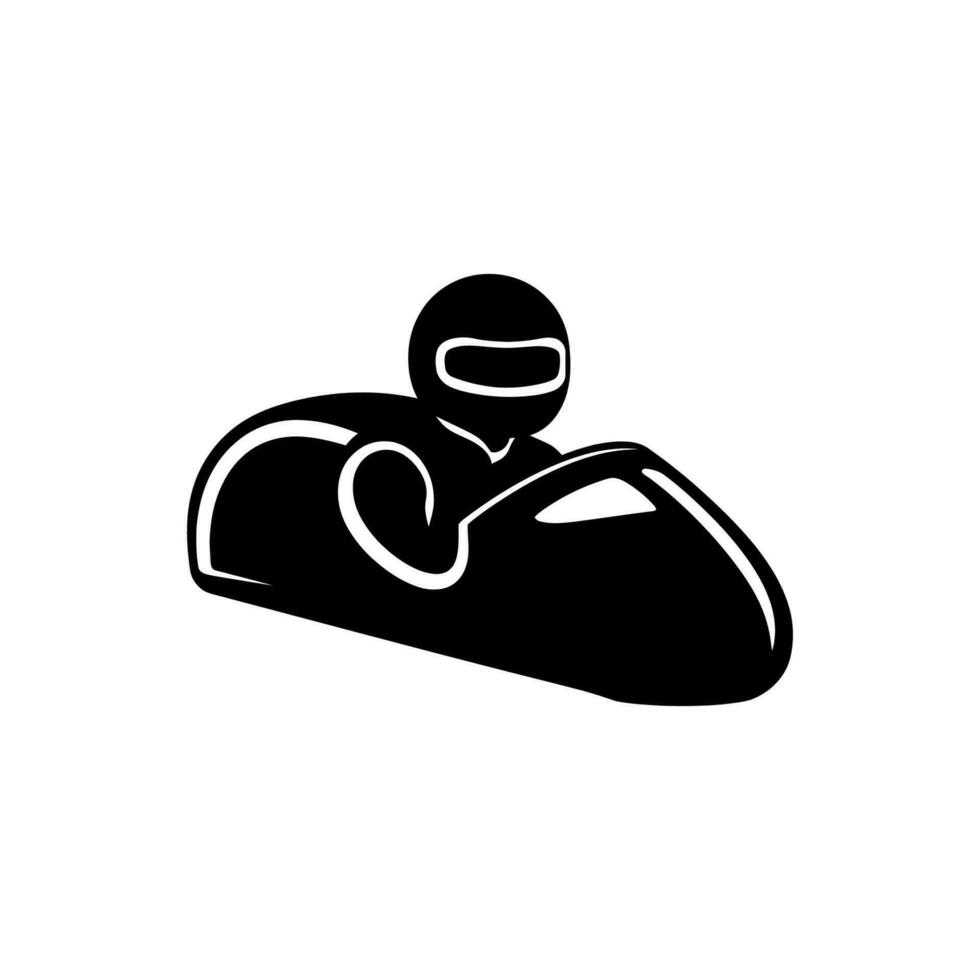 Bobsledding Icon on White Background - Simple Vector Illustration