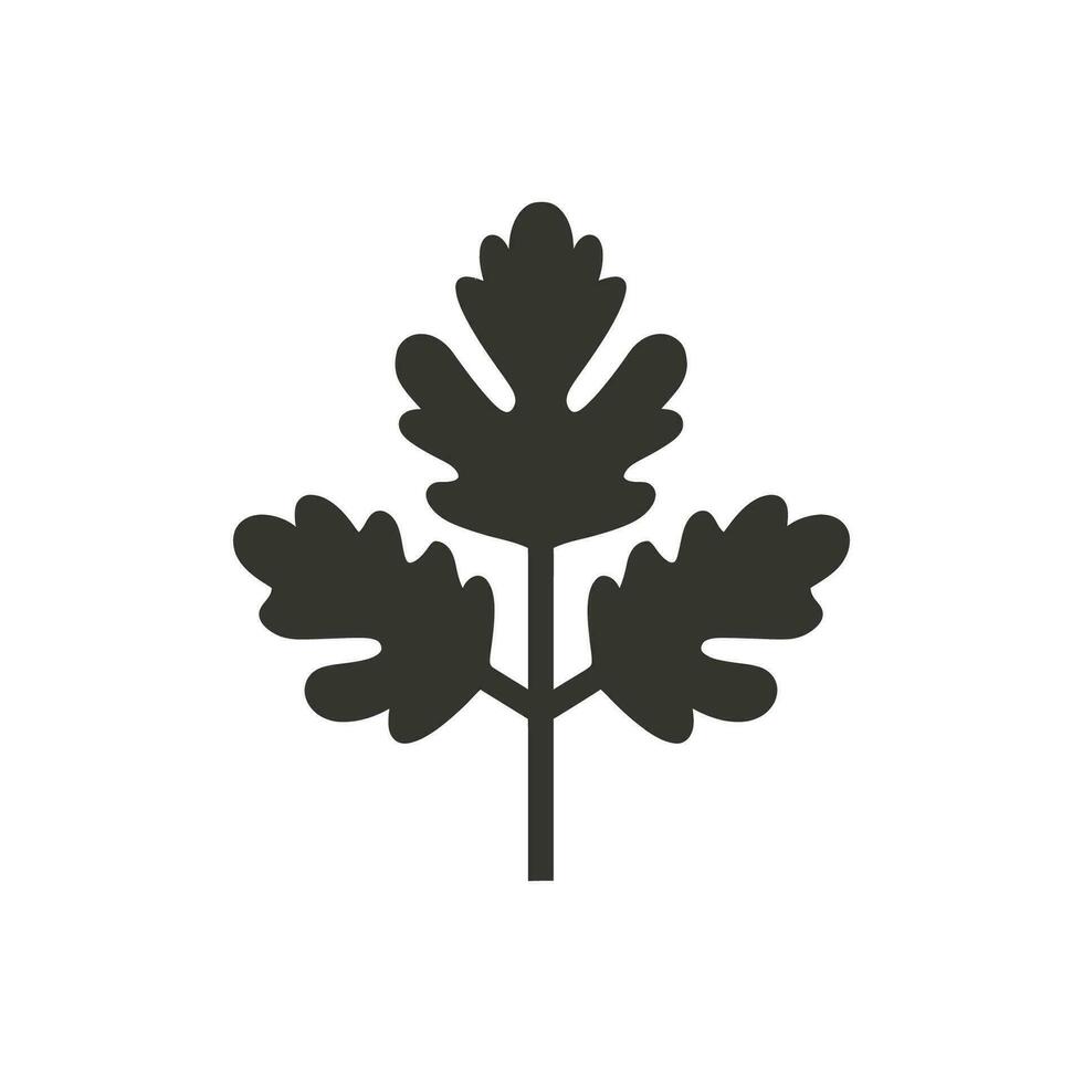 Cilantro Leaf Icon on White Background - Simple Vector Illustration